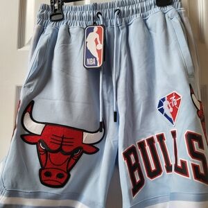NBA Pro Standard Chicago Bulls Blue Chenille Shorts Size L Large NWT
